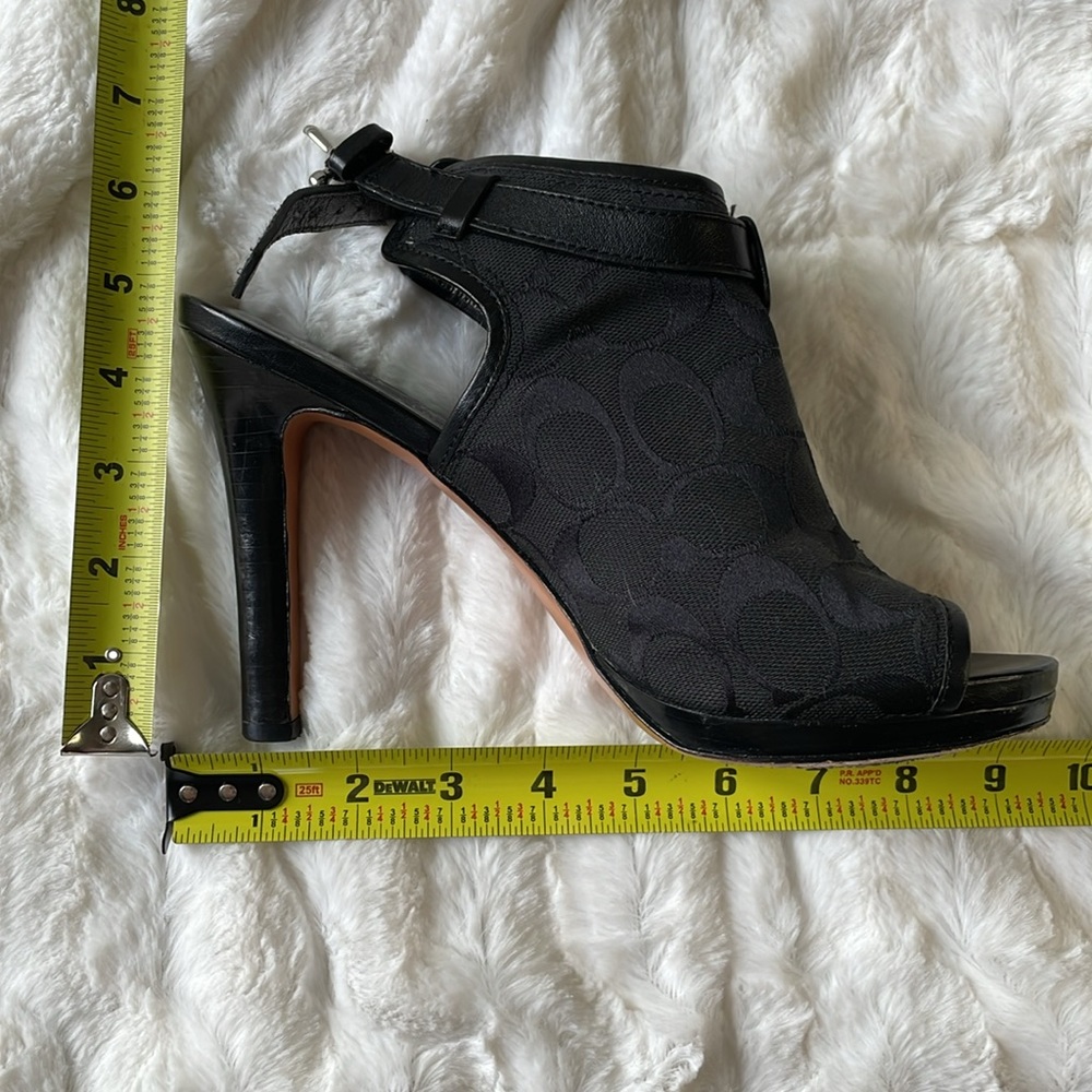 COACH BRANDI SLINGBACK PEEP TOE BOOTIE HEELS - Picture 11 of 11